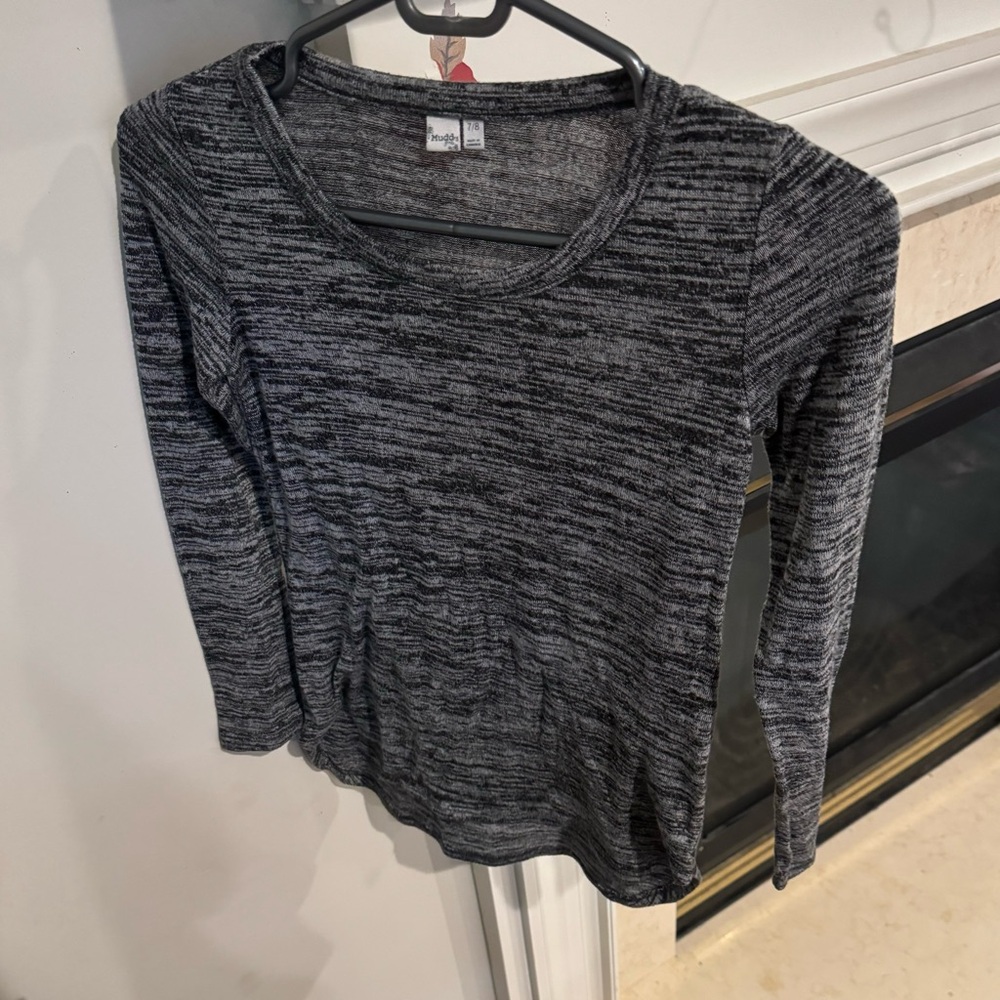Mudd girls long sleeve shirt, gray, 7/8